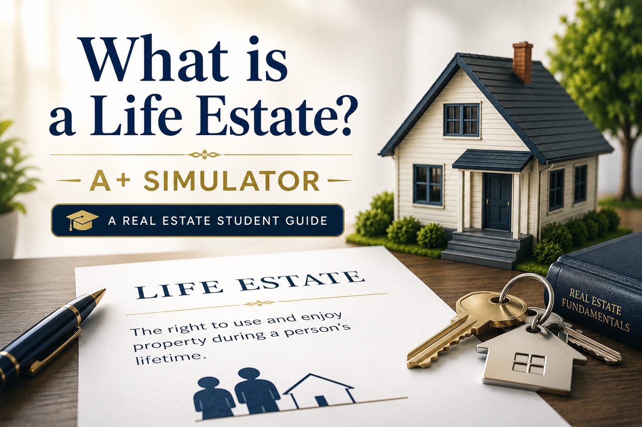 What Is a Life Estate? A+ Simulator guide covering life tenants, remaindermen, and Lady Bird deeds